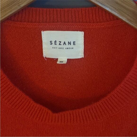 Sezane Red Ruffled Sweater M - Picture 4 of 6